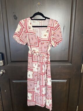 peixoto eddie midi dress Peixoto Eddie Sleeveless Womans Pink Smocked Bodice Midi Dress Small yjn0524